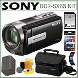 Sony DCRSX65B DCR-SX65/B DCR-SX65 DCRSX65 4GB Handycam Camcorder with 70x Zoom in Black + 8GB Accessory Kit