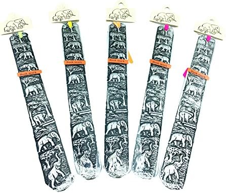 Set of Ruler Bookmarks Elephant Prints For Books Lover Collection Set of 5