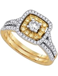 0.82CTW-DIA 0.25CT-CRD BRIDAL SET