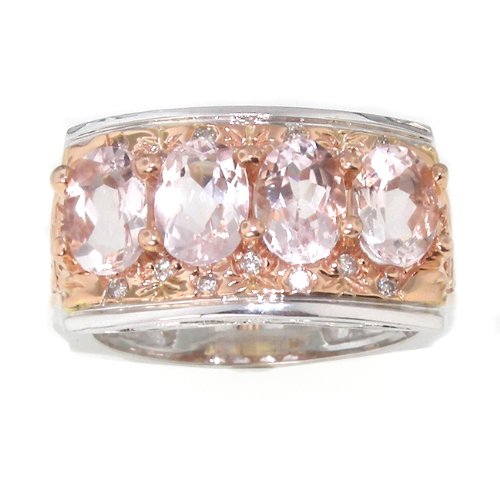 SAVE 75% 14K Morganite & Diamond Gold Ring by Designer Michael Valitutti from Exotic & Rare Gemstone Collection - FREE Shipping! & FREE Gemstone Information Card - OVERSTOCK Clearance Sale!