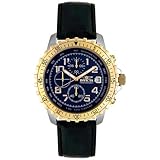 Invicta Men's 6002 Pilot Collection Stainless Steel Black Leather Chronograph Watch