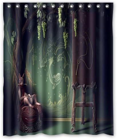 Cats humor fantasy strange mood Shower Curtain Bathroom Waterproof Fabric set with 12 Hooks Decor 60x72 Inches