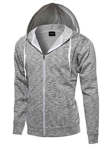 Youstar Men's Basic Solid Light Weight Hoodie Jackets