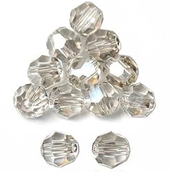 12 Crystal Silver Shade Round Swarovski Beads 5000 4mm