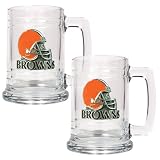 Cleveland Browns NFL 2pc 15oz Glass Tankard Set- Helmet Logo