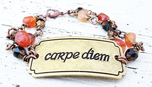Wrap Around Charm Bracelet, Beaded Boho Jewelry, Chain Link Bracelet, Engraved Charm Bracelet, Bronze Beaded Bracelet, Bohemian Jewelry
