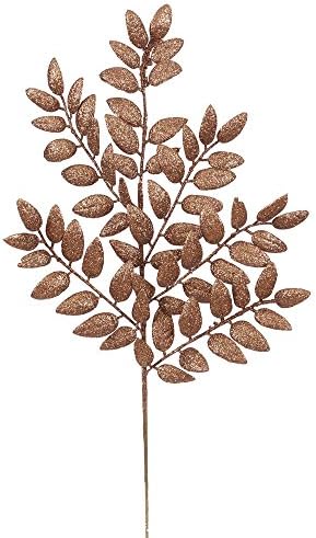 22" Chocolate Glitter Honey Locust Artificial Christmas Spray, 6 per Bag