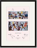 Black Framed/Matted Print 17x23, Egyptian Chariots and Weapons