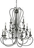 Thomas Lighting M2083-63 Ashley Fifteen-Light Chandelier - Painted Bronze - 35-Inch W by 38-Inch H