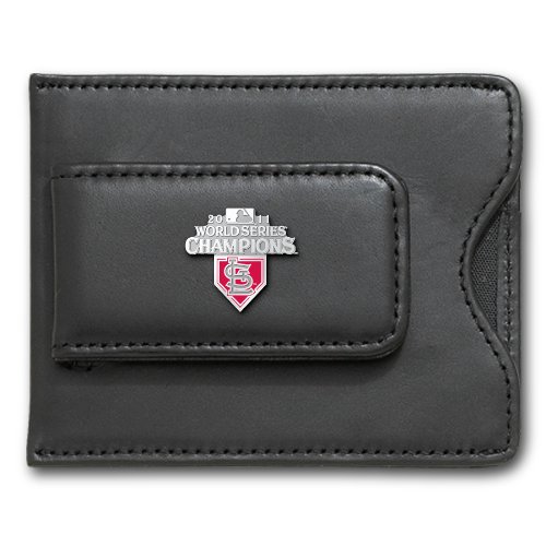 MLB St. Louis Cardinals 2011 World Series Championship Black Leather Money Clip/Credit Card Holder by LogoArt®