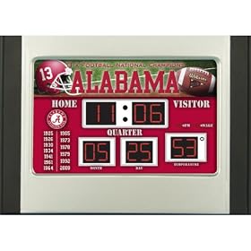 Team Sports America Alabama Crimson Tide 6.5x9 Scoreboard Desk Clock by 