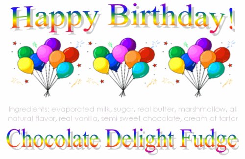 Birthday Balloons Chocolate Delight Fudge Box by Exquisite Fine Candy & Gifts