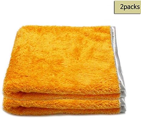 ** FREE SHIPPING &amp; SALES 2 PCS ** Microfiber Car Buffing /Wax/Detailing Towels in ORANGE , Fluffy fine piles &amp; Satin Wrapping border, ,15x23 '',Korean Quality Products Guarantee
