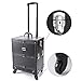 Travelmall Professional Makeup Artist Rolling Makeup Cosmetic Train Case Lockable Organizer with 4 Wheels (black)