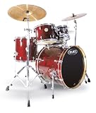 Mapex Meridian Fusionease 5 Piece Drum Set, Transparent Cherry red