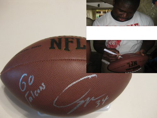 OVIE MUGHELLI ATLANTA FALCONS,SIGNED NFL FOOTBALL + COA WITH PROOF PIC