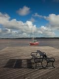 Bench on a Jetty, Colonia Del Sacramento, Uruguay Photographic Poster Print, 18x24