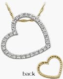 14 Karat Two-Tone Gold Diamond Heart Pendant with 16 chain