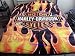 HARLEY DAVIDSON hot flames twin plush mink blanket