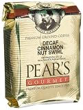 Pear's Gourmet 100% Arabica Cinnamon Nut Swirl Coffee, Ground, Decaf, 8-Ounce Bags (Pack of 6)