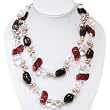 Handmade Amethyst, Pearl, Quartz, Glass & Silver Necklace