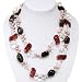 EXP Handmade Amethyst, Pearl, Quartz, Glass & Silver Necklace
