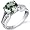 Solitaire Style 1.75 carats Green Amethyst Ring in Sterling Silver Rhodium Finish Size 7, Available in Sizes 5 thru 9