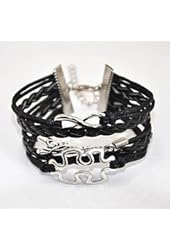 ACUNION&trade; Handmade Puzzle Piece JigSaw Puzzle Infinity Leather Bracelet for Women