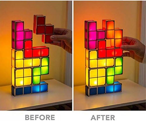 Tetris Light Retro Game Tower Block Cool Night Light Building Block DIY Toy
