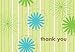 Daisy Stripes Thank You Note Cards & Envelopes - 24 Sets