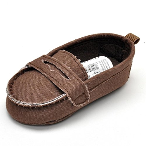 Voberry® Baby Toddlers Boys' Canvas Slip-On Loafers Flat Sneaker (4~8 Month, Coffee)