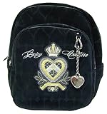 IMAGE OF Juicy Couture Crest Large Black Velour Backpack