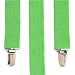 SOLID NEON GREEN ELASTIC BRACES CLIP ON SUSPENDERS