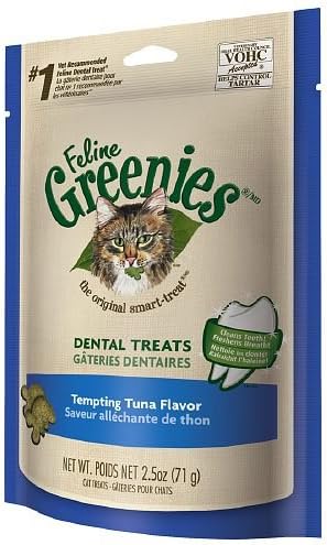 Feline Greenies Dental Treats, Tempting Tuna 2.5 oz(pack of 2)