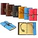 Susenstone Vintage Leaf Leather Cover Loose Leaf Blank Notebook Journal Diary (Blue)