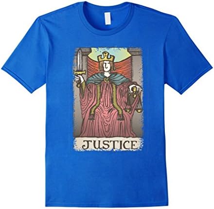Men's Justice TAROT CARD SHIRT Medium Royal Blue