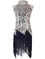  Beaded Vintage Sequined Polyester/Silk/Spandex/Tulle Summer Club Dress/Party Dress/Wedding Dress  With Pearls