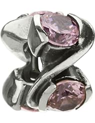 Authentic Chamilia Charm "Forever" Light Pink CZ JB-18C (RETIRED)