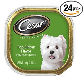 Cesar Canine Cuisine Top Sirloin Flavor in Meaty Juices for Small Dogs, 3.5-Ounce Trays (Pack of 24)