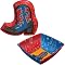 Western Plastic Bowl Set (2 Boot Shaped, 1 Square)