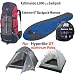3 Pc HIGH PEAK PKG, Kathmandu, 0 Deg MUMMY BAG, HYPERLITE XT TENT w/ ALUMINUM POLES