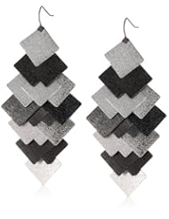 Steve Madden Silver and Hematite Chandelier Earrings