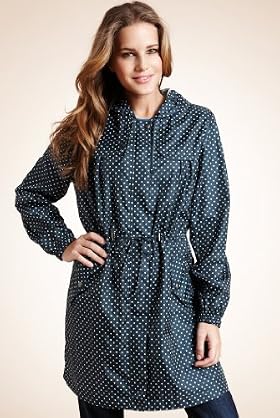 Spot Print Long Sleeve Hooded Parka