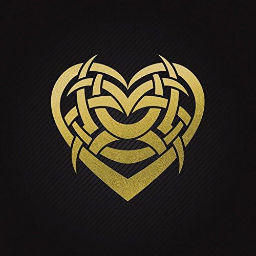Decor Stickers Tribal Design Tatto Style Heart Vinyl Motorbike Perma Matte_Gold (14 X 13.4 In)