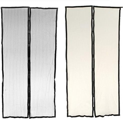 Topit 210*100cm Magnetic Mosquito Curtains Anti Insect Screen Door Curtain Magic Mesh Hands-free Magnetic Anti Mosquito Net Bug Crochet Curtain (Beige)