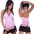 Top Shirt mit Ringen und V-Ausschnitt 32-38 - verschiedene Farben