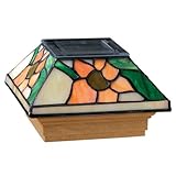 Deckorators 81061 Solar Tiffany Style Sunflower Post Cap with Treated Base
