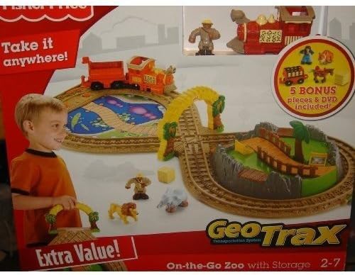 Fisher-Price GeoTrax On-the-Go Zoo with Storage Extra Value Pack
