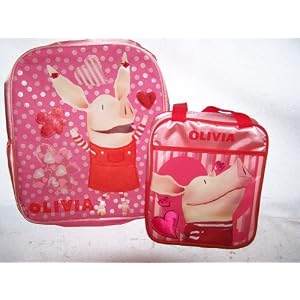 Olivia the Pig Patchwork Backpack and Lunch box set by