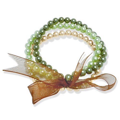 CLASSIC PEARLS 925/- Sterling Silber Muschelkernperlen-Armb&auml;nder 3er-Set in hellgruen, gru Preisvergleich